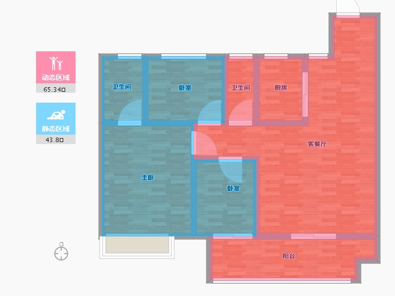 河南省-鹤壁市-建业·泰和府-97.60-户型库-动静分区