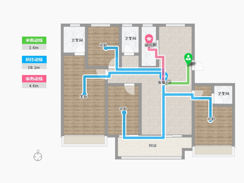 河南省-鹤壁市-建业龙门·柒号院-144.00-户型库-动静线