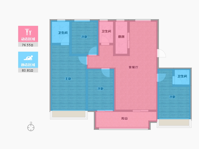 河南省-鹤壁市-建业龙门·柒号院-144.00-户型库-动静分区