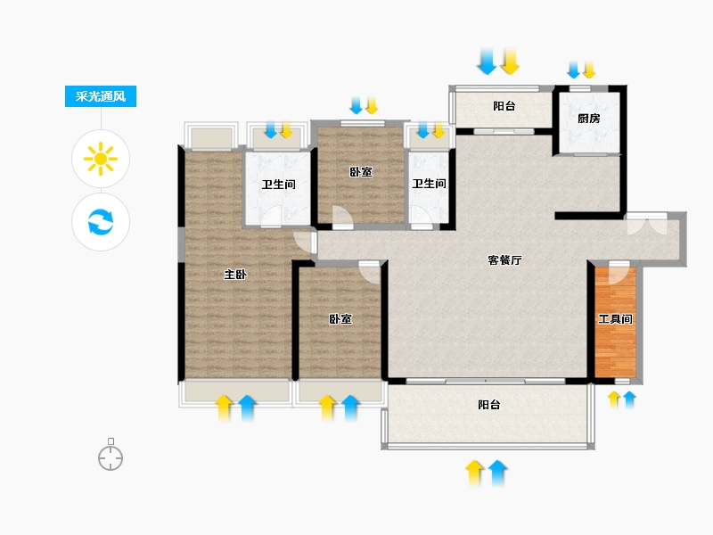 广西壮族自治区-百色市-田东碧桂园·星河上城-165.51-户型库-采光通风