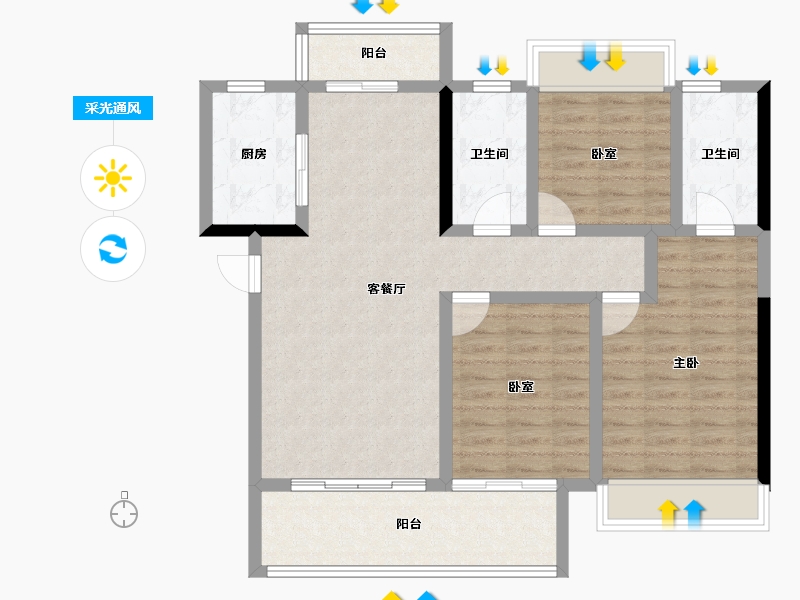 湖北省-黄冈市-和·悦府-94.08-户型库-采光通风