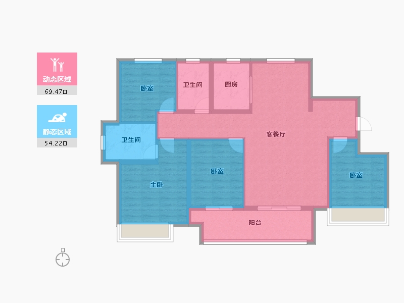 河南省-安阳市-万达广场天和-111.20-户型库-动静分区