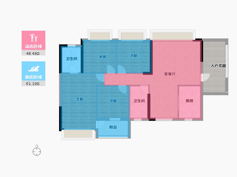 湖北省-鄂州市-御水天城-109.91-户型库-动静分区