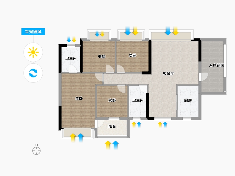 湖北省-鄂州市-御水天城-109.91-户型库-采光通风