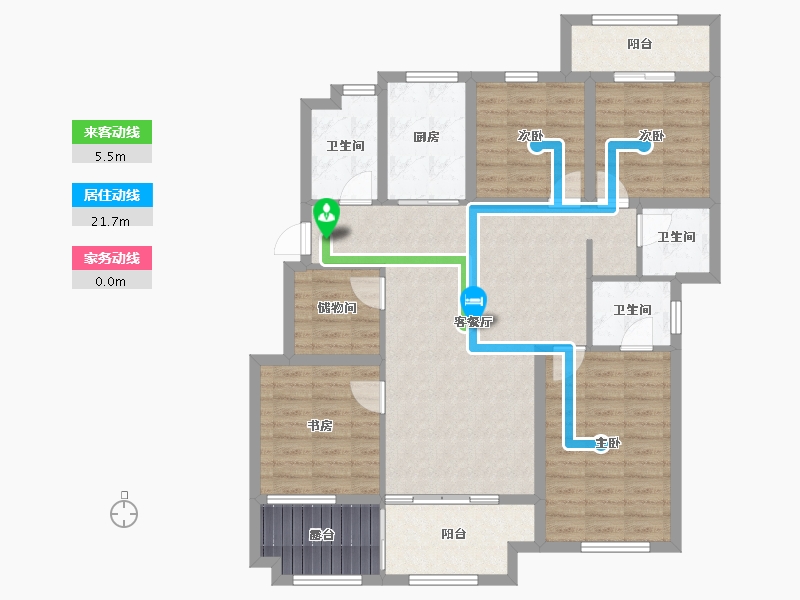 陕西省-宝鸡市-华旗樾天下-111.40-户型库-动静线