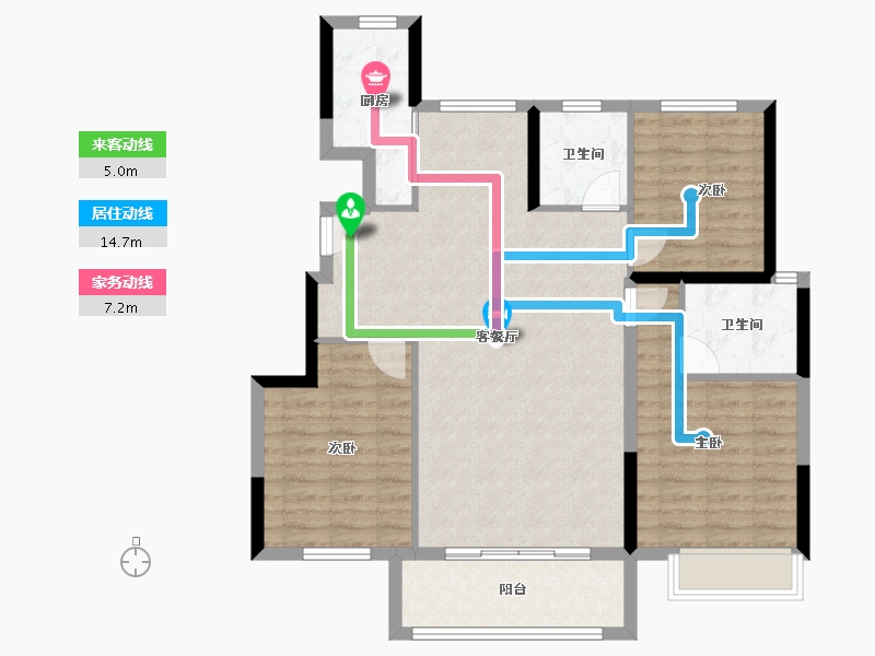 陕西省-渭南市-鑫苑·樾风华-94.14-户型库-动静线