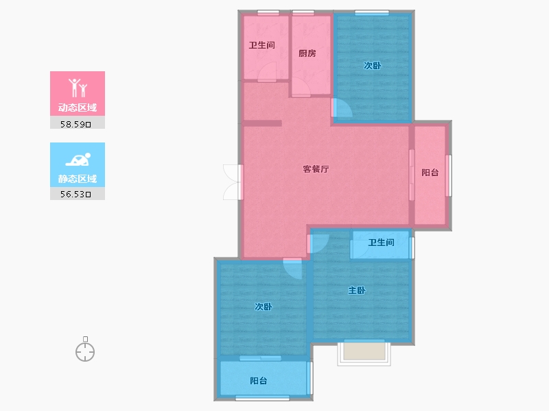 河南省-安阳市-丽景天城-103.20-户型库-动静分区