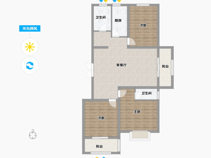 河南省-安阳市-丽景天城-103.20-户型库-采光通风