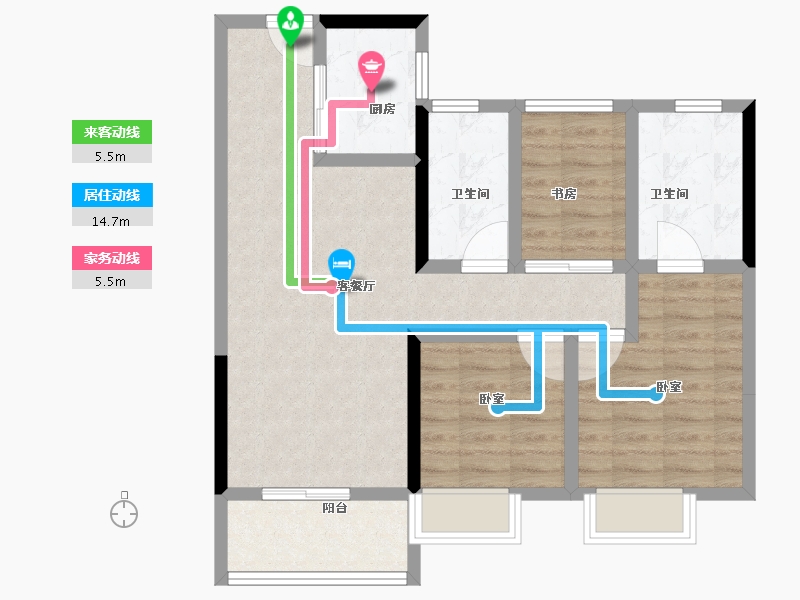 湖北省-黄冈市-孔雀城十里湖光-76.01-户型库-动静线