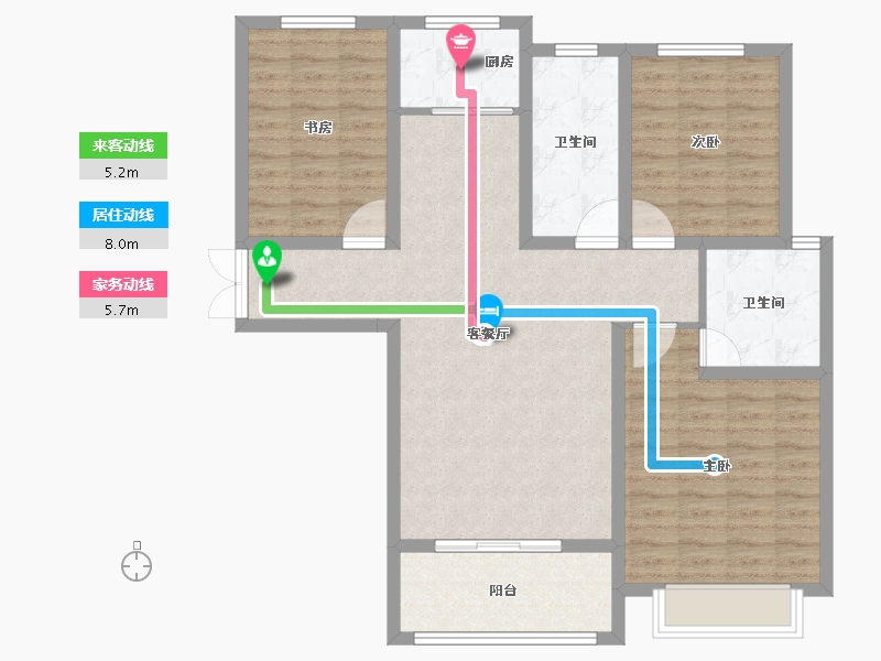 河南省-安阳市-滑县水木春天-100.09-户型库-动静线