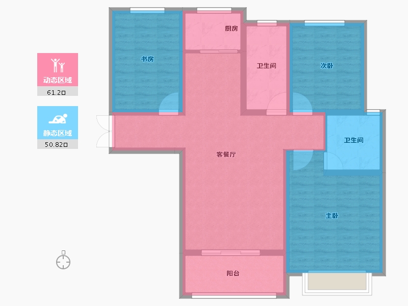 河南省-安阳市-滑县水木春天-100.09-户型库-动静分区