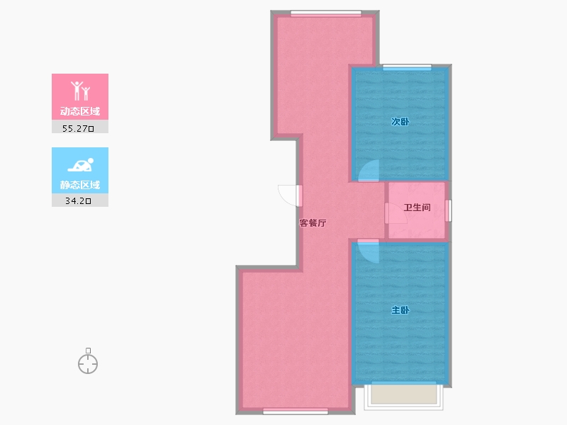 内蒙古自治区-鄂尔多斯市-学府名苑-80.51-户型库-动静分区