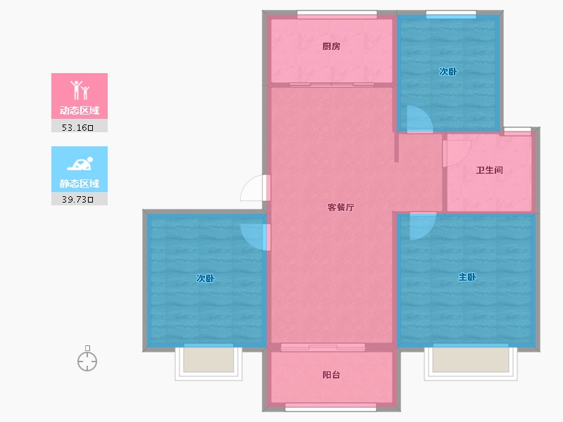 河北省-衡水市-天正君悦府-85.56-户型库-动静分区