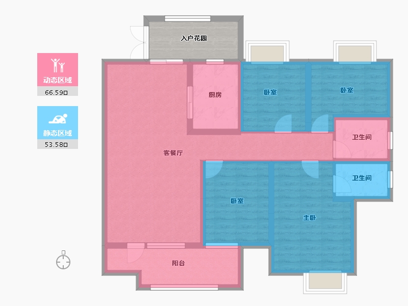 湖北省-黄冈市-铁投·书香林语-114.28-户型库-动静分区