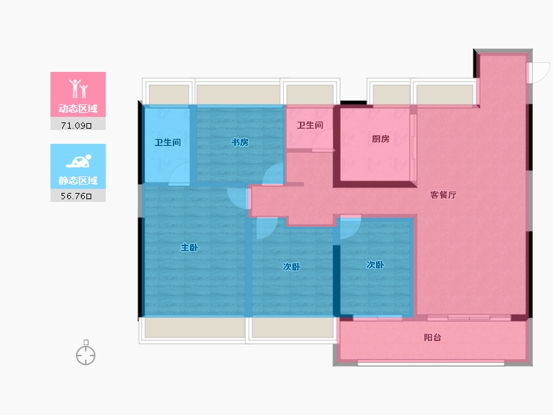 江苏省-淮安市-建发水利天玺湾·雅苑-114.96-户型库-动静分区