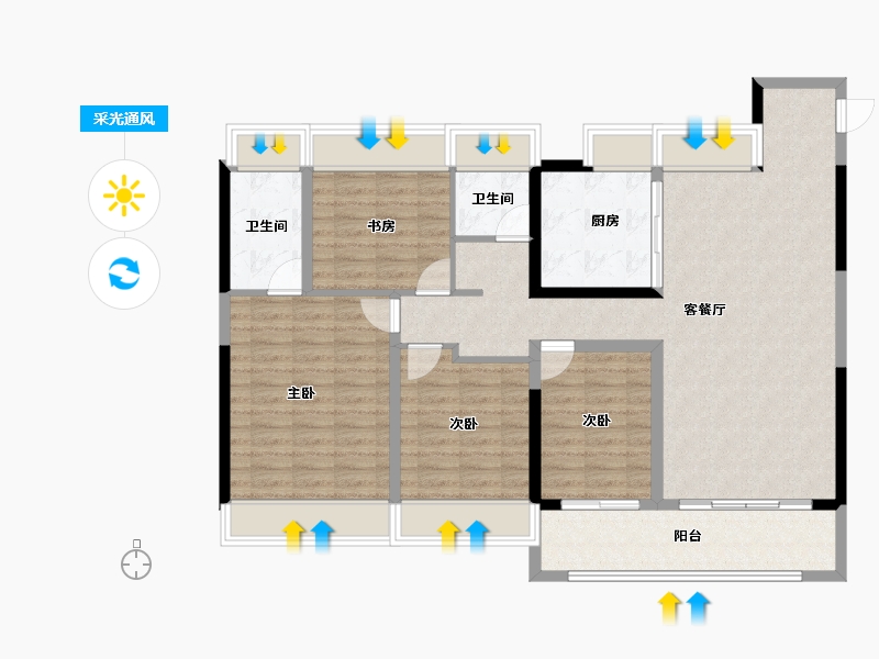 江苏省-淮安市-建发水利天玺湾·雅苑-114.96-户型库-采光通风