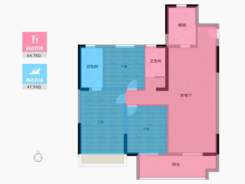 河南省-安阳市-滑县正商兰庭华府-100.51-户型库-动静分区