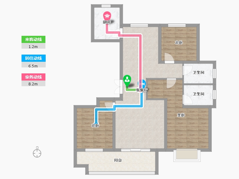 安徽省-安庆市-云海华庭-95.28-户型库-动静线