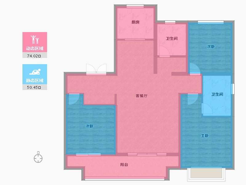 河北省-衡水市-泰达铂瑞府-112.01-户型库-动静分区