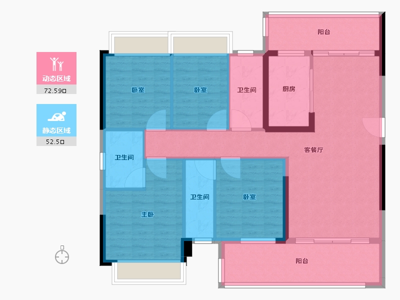 广东省-梅州市-联康现代城A区-112.80-户型库-动静分区