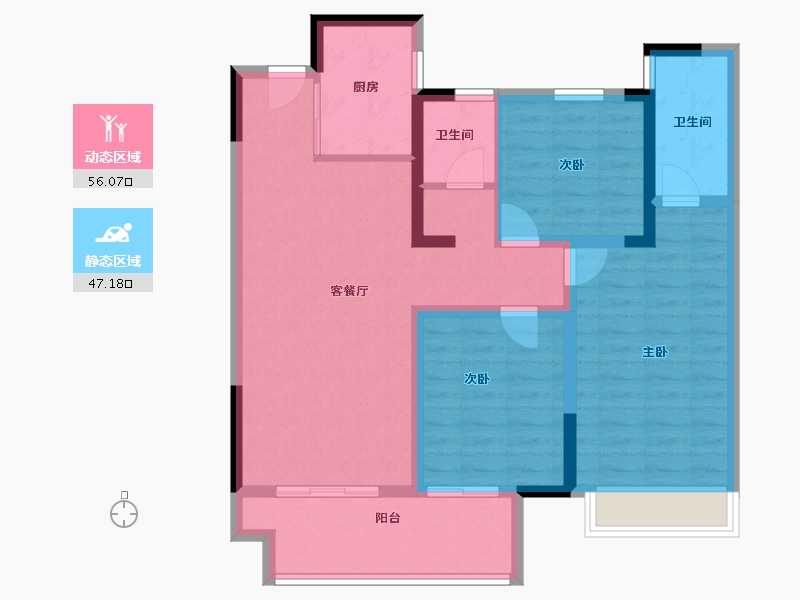 河南省-安阳市-滑县正商兰庭华府-91.99-户型库-动静分区