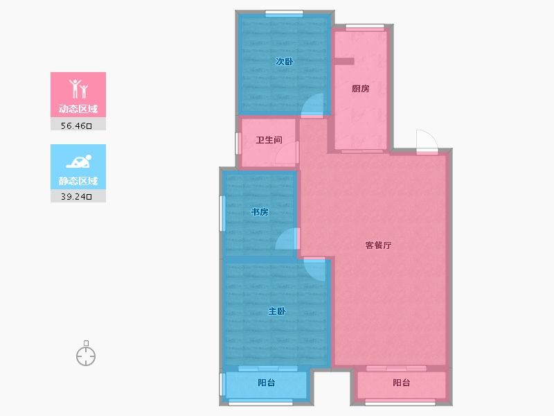 河北省-廊坊市-嘉都TIME-85.44-户型库-动静分区