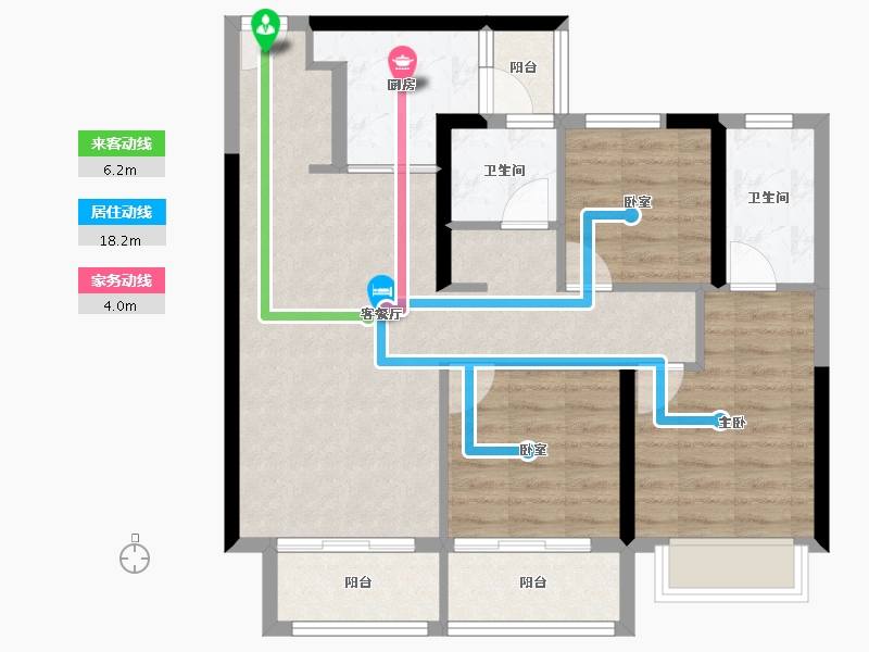 陕西省-渭南市-臻瑞府-80.00-户型库-动静线