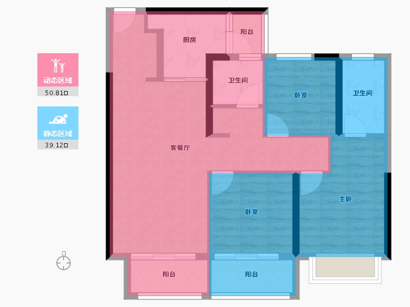 陕西省-渭南市-臻瑞府-80.00-户型库-动静分区