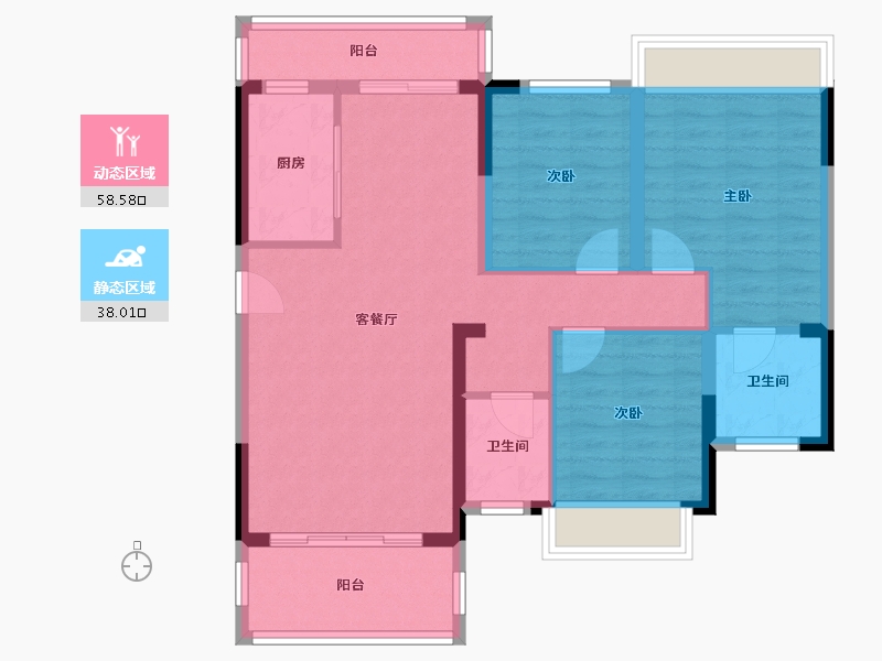 湖南省-郴州市-月半湾-90.00-户型库-动静分区