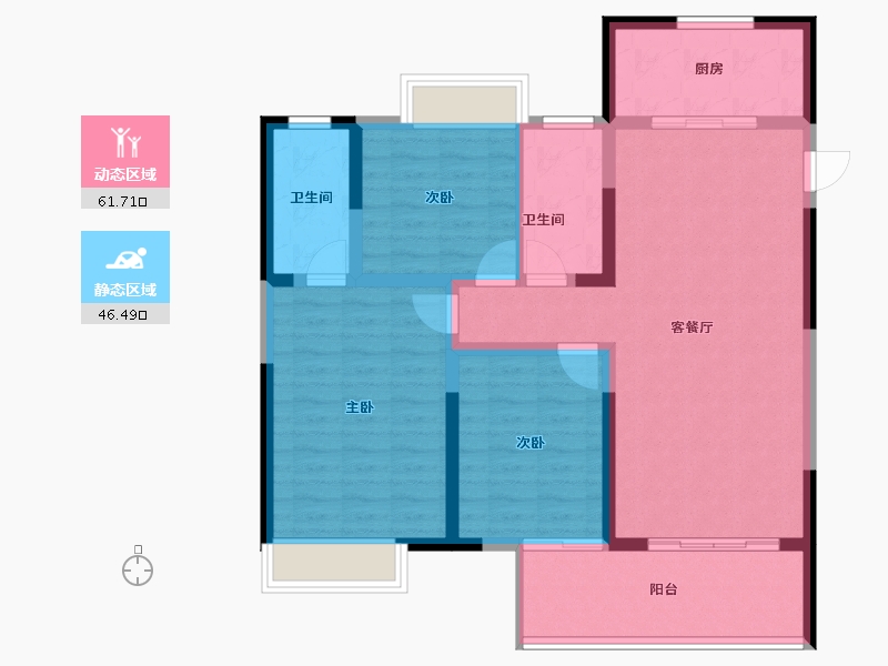 江苏省-淮安市-京师学院里-97.15-户型库-动静分区