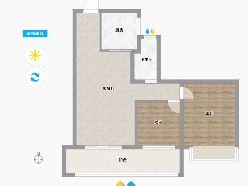 贵州省-黔南布依族苗族自治州-麒龙滨江悦府-73.81-户型库-采光通风