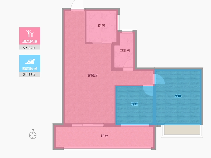 贵州省-黔南布依族苗族自治州-麒龙滨江悦府-73.81-户型库-动静分区