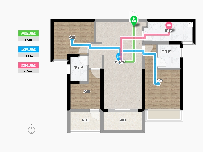 广东省-汕头市-龙光逸景阳光嘉府-79.56-户型库-动静线