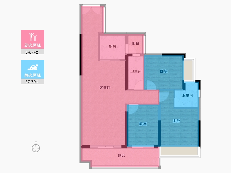 广东省-梅州市-御景豪庭-92.00-户型库-动静分区