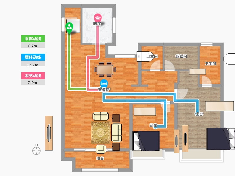 浙江省-湖州市-太湖健康城星宸府-106.40-户型库-动静线