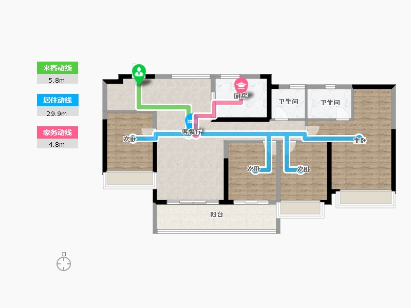 江苏省-淮安市-建发水利天玺湾·雅苑-114.86-户型库-动静线