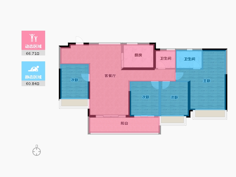 江苏省-淮安市-建发水利天玺湾·雅苑-114.86-户型库-动静分区