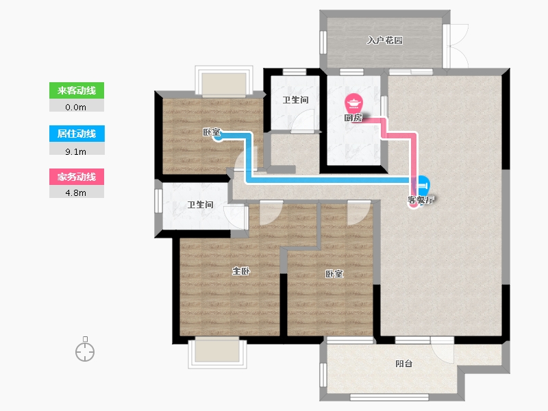 湖北省-黄冈市-铁投·书香林语-106.75-户型库-动静线