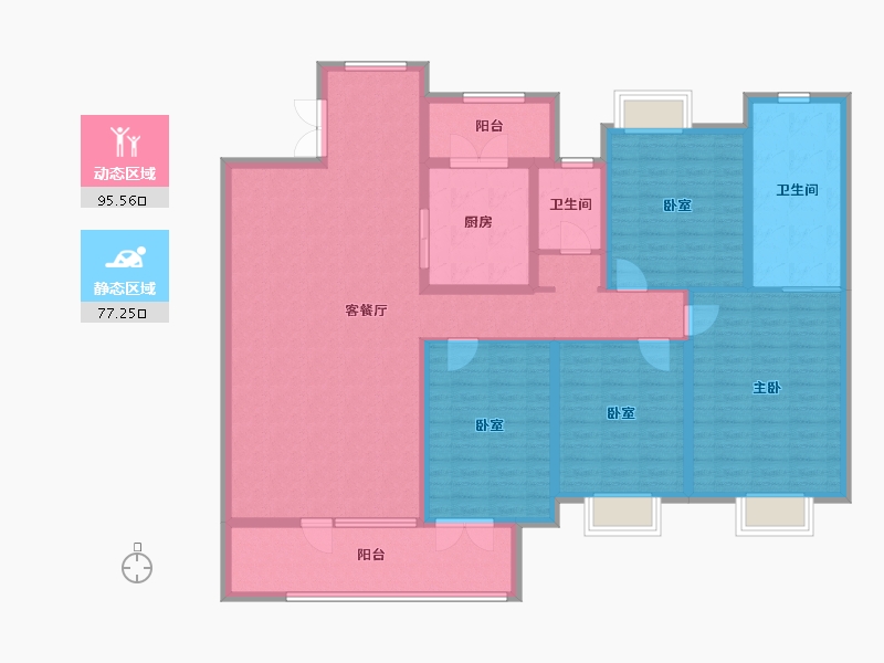 湖北省-黄冈市-铁投·书香林语-156.14-户型库-动静分区