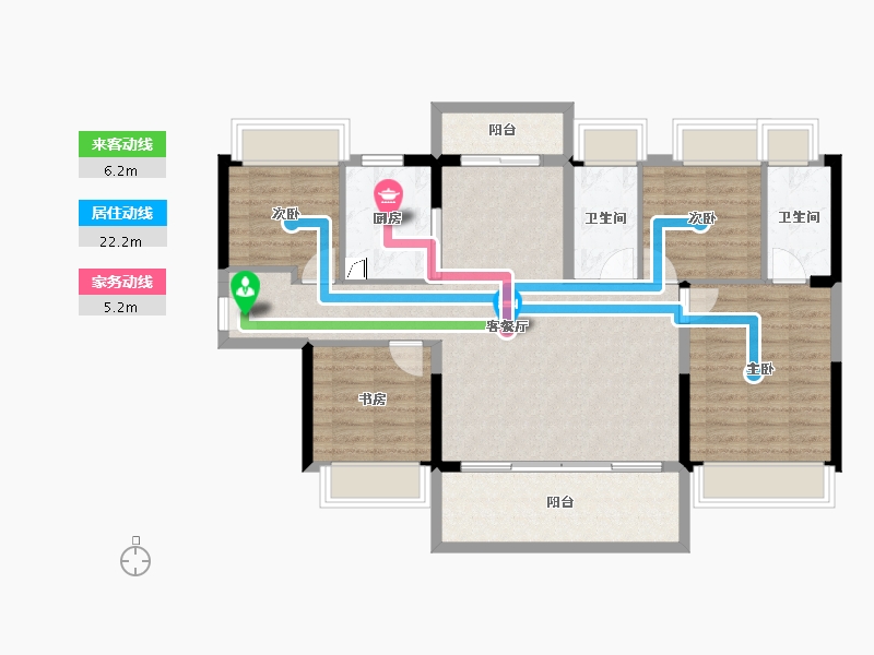 广东省-梅州市-大埔碧桂园珑悦-99.60-户型库-动静线