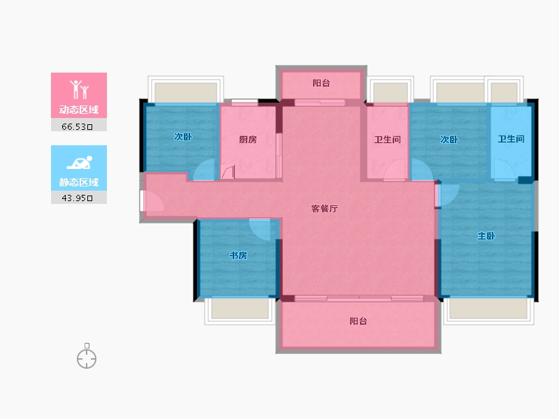 广东省-梅州市-大埔碧桂园珑悦-99.60-户型库-动静分区