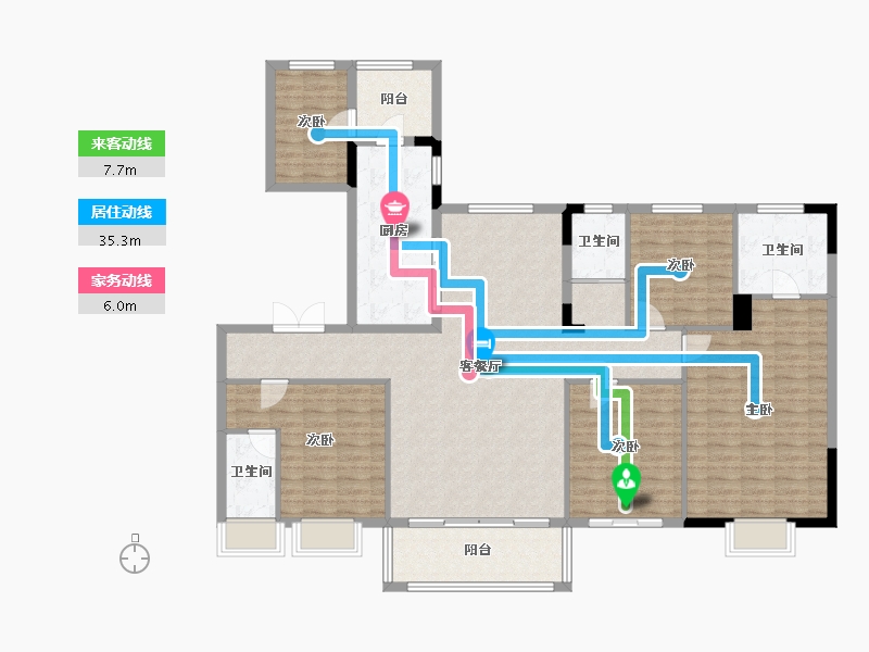 陕西省-宝鸡市-宝鸡碧桂园凤凰城-153.81-户型库-动静线