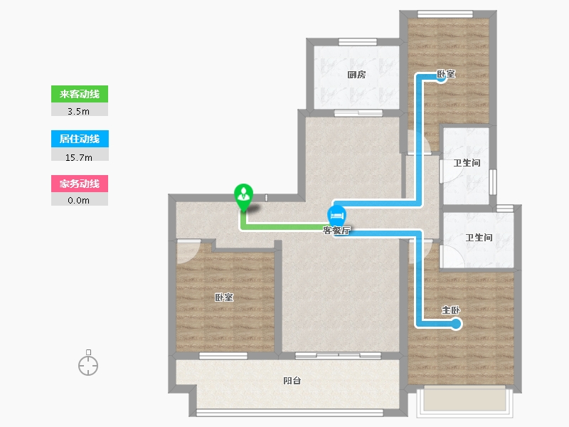 陕西省-渭南市-汇邦·开元府-102.61-户型库-动静线