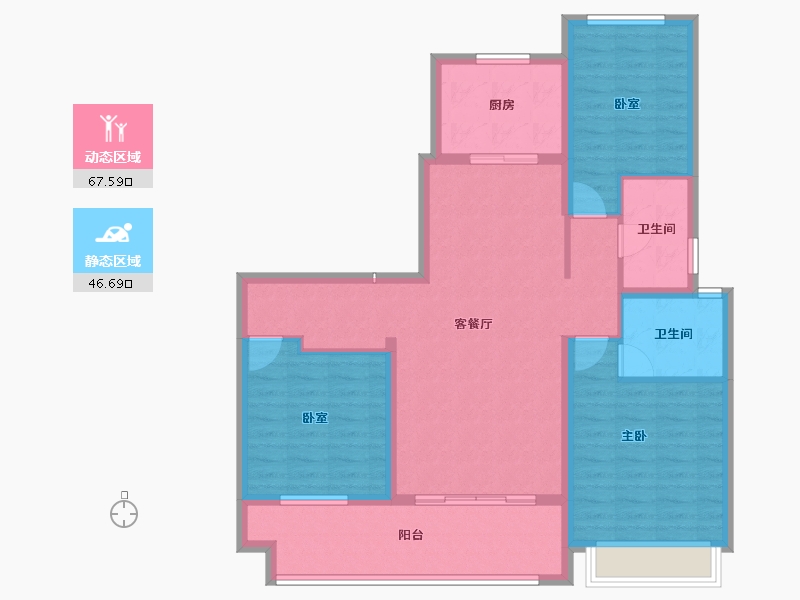 陕西省-渭南市-汇邦·开元府-102.61-户型库-动静分区