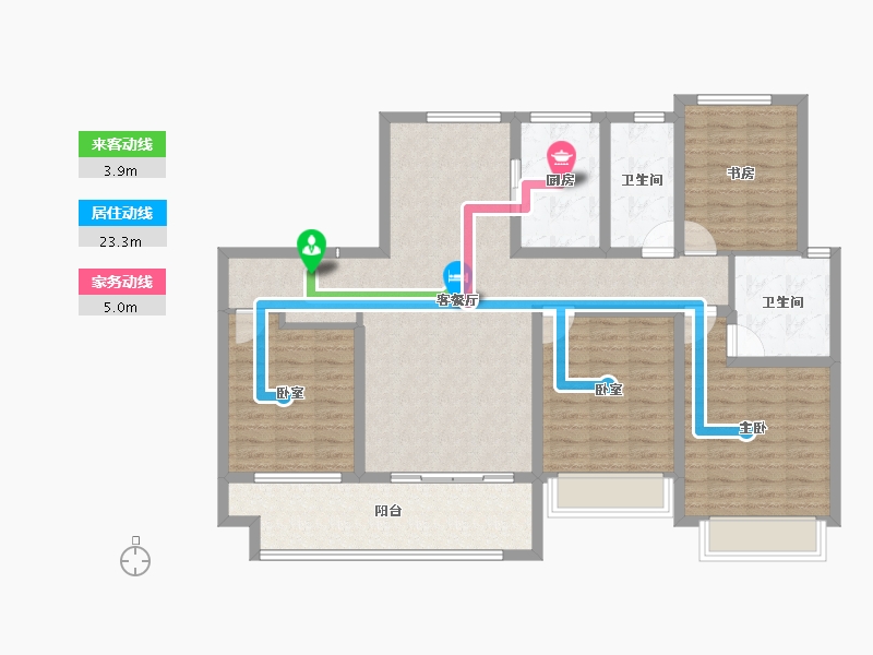 陕西省-渭南市-汇邦·开元府-119.38-户型库-动静线