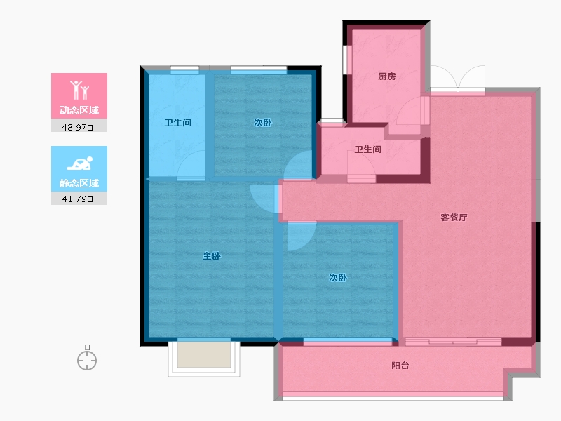 安徽省-安庆市-万达广场天空之城-80.11-户型库-动静分区