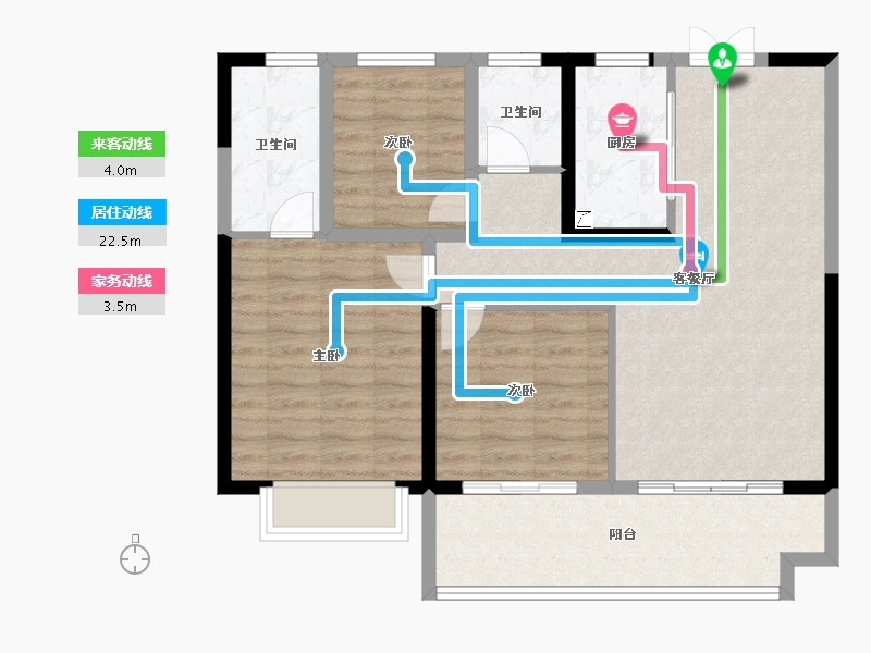 安徽省-安庆市-万达广场天空之城-88.97-户型库-动静线