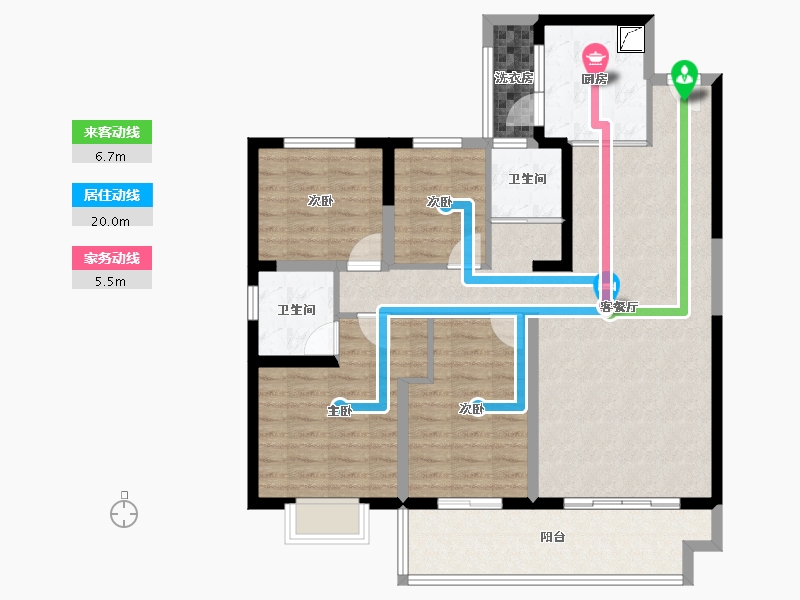 陕西省-宝鸡市-宝鸡碧桂园凤凰城-106.06-户型库-动静线