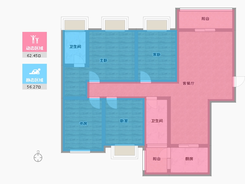 贵州省-黔西南布依族苗族自治州-富康国际生态城-103.74-户型库-动静分区