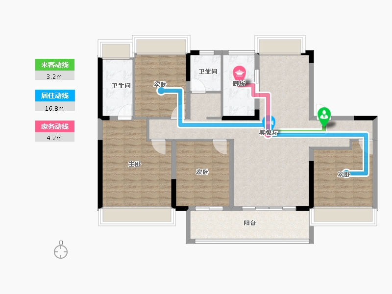 江苏省-淮安市-建发水利天玺湾·雅苑-114.85-户型库-动静线